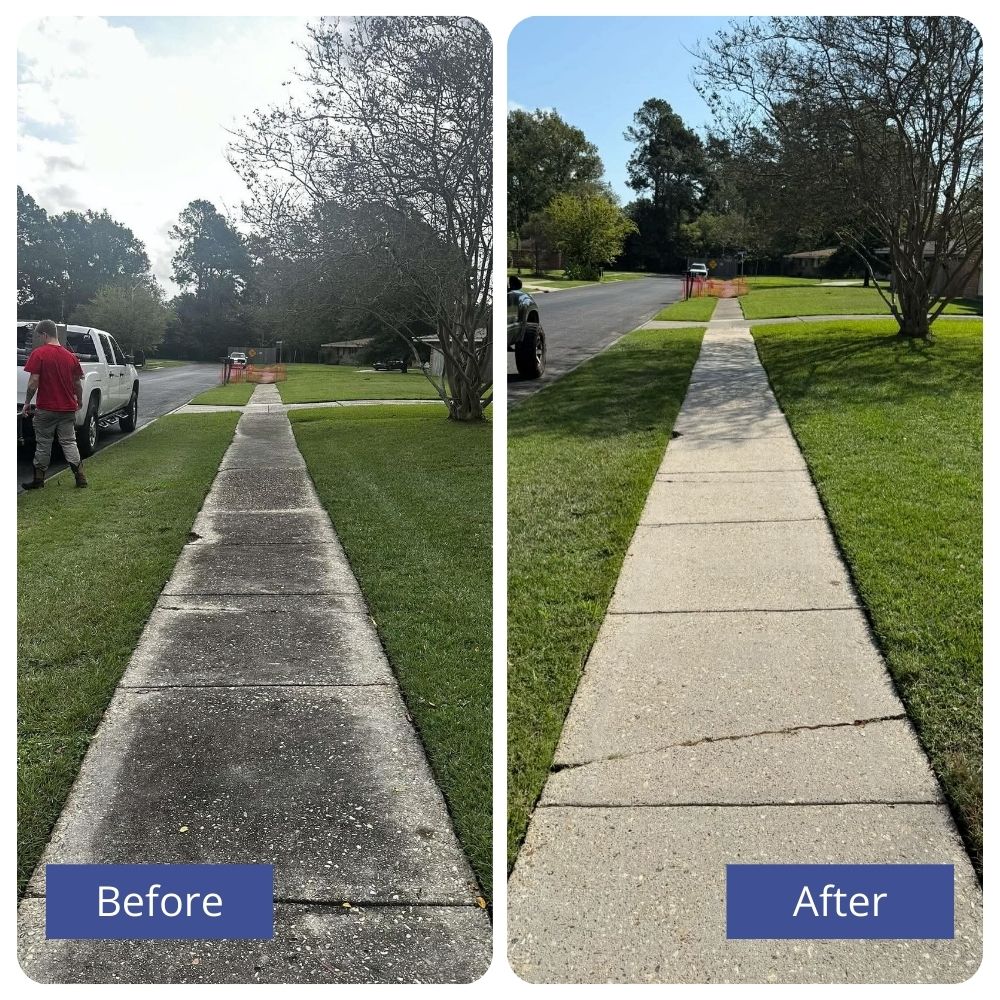 Before and after Residential pressure washing before and after results